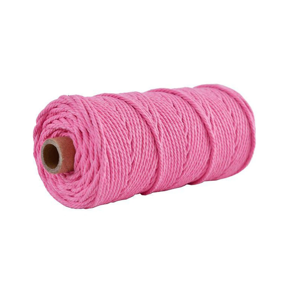 

100m Twisted Textile Home Supply DIY Sewing Tapestry Art Cotton Rope Durable Macrame String Wedding Colorful Handmade Craft