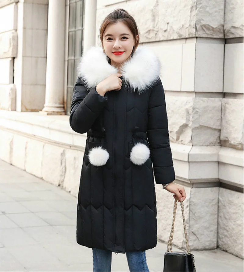 Plus size winter coat women padded cotton hooded women long jacket outwear slim white warm vintage female parka new 2019 DR1195 (1)