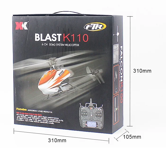 WLtoys XK K110 RC Helicopter, SDG SYSTEM HELKCOPTER 310mm Futaba Andeto