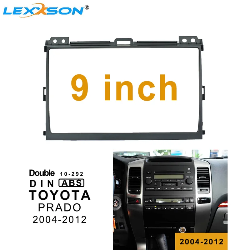 LEXXSON 9 Inch Car Fascia For TOYOTA PRADO 2004-2012 2Din Player Audio Fitting Adaptor Facia Panel Frame Kits | Автомобили и