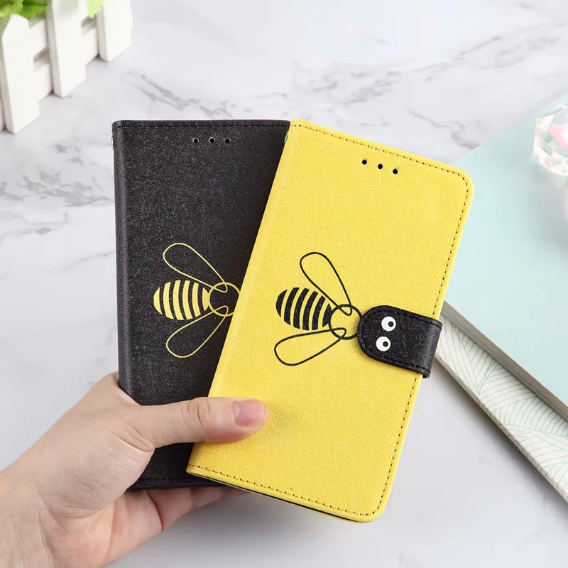 Кожаный флип-чехол для samsung Galaxy M30 M20 M10 A70 A50 A40 A20 A30 A10 S10 плюс S10e A9 (2018) J8J4 пчелы