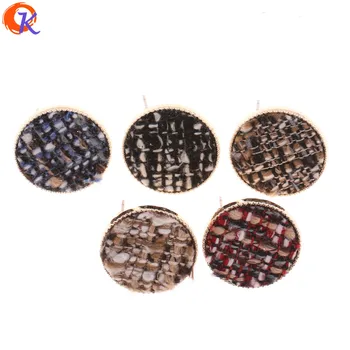 

Cordial Design 50Pcs 22MM Jewelry Accessories/Earring Stud/Grid Fabric Effect/Round Shape/DIY Parts/Hand Made/Earring Findings