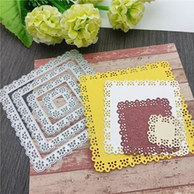 Nouvelles matrices de découpe en métal carrées, pochoir découpé, timbres artisanaux de Scrapbooking, 4 pièces/lot, 2021