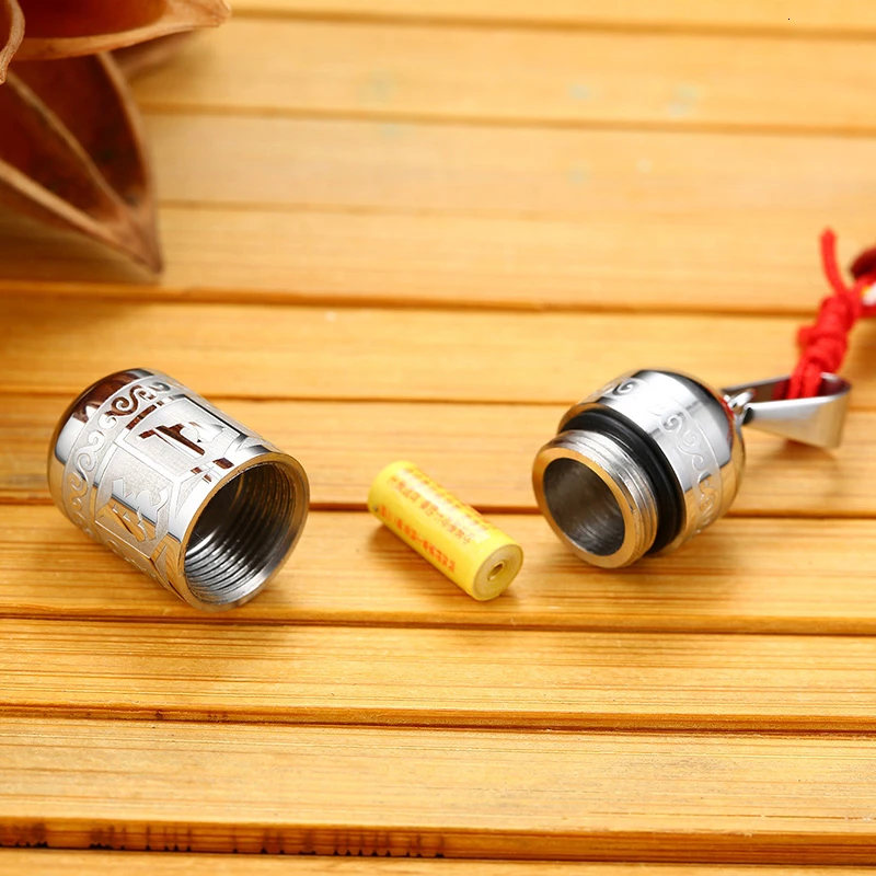 Buddhism Six Words Openable Necklace Women Men OM Mantra Prayer Wheel Mantra Bottle Urn Pendant Stainless Steel Jewelry - Image 5