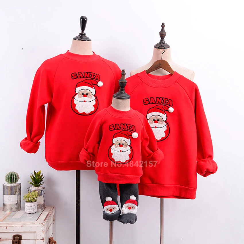 Color10onesweater Рождественский свитер с вышивкой в виде Санта Клауса и оленя для всей семьи; пижамы; одинаковые Рождественские толстовки для мамы и детей; Свитшот; верхняя одежда - Цвет: Color10onesweater