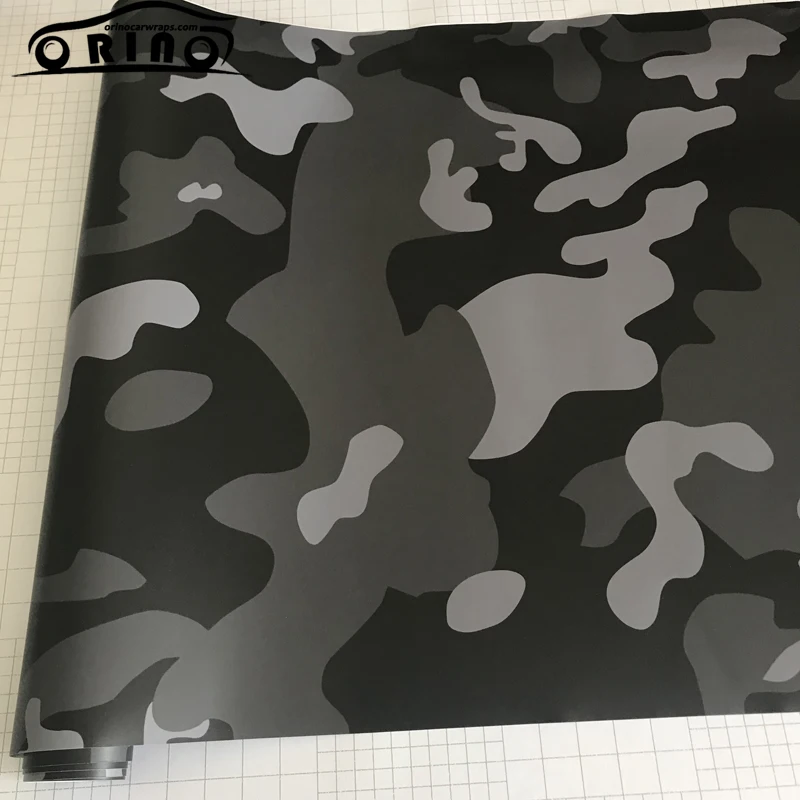 Black Grey Camouflage Vinyl Film Sticker-1