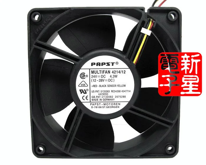 

Original 24V 4214/12 dual 4.3W inverter fan 3 wire