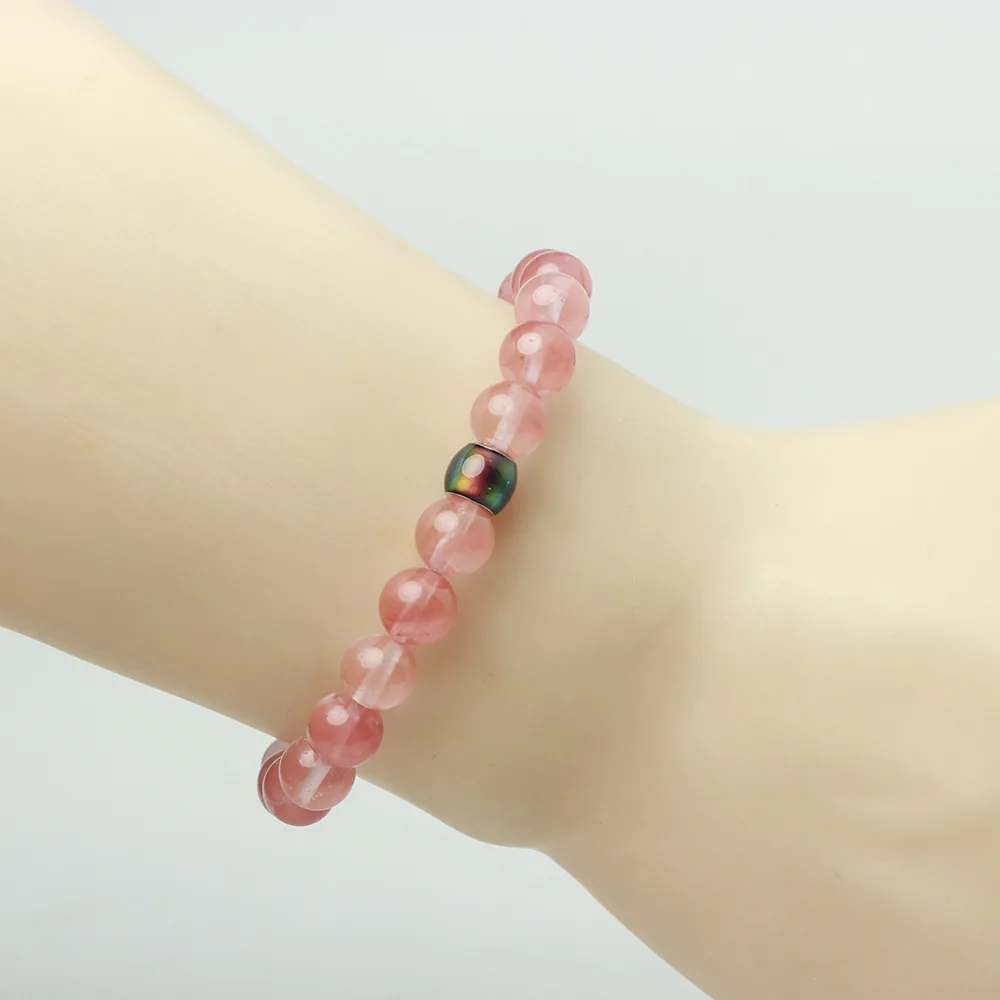 Натуральный Камень Тигр вулкан белая сосна Moodbead пара браслет мужские ювелирные изделия температура обесцвечивание браслеты для женщин