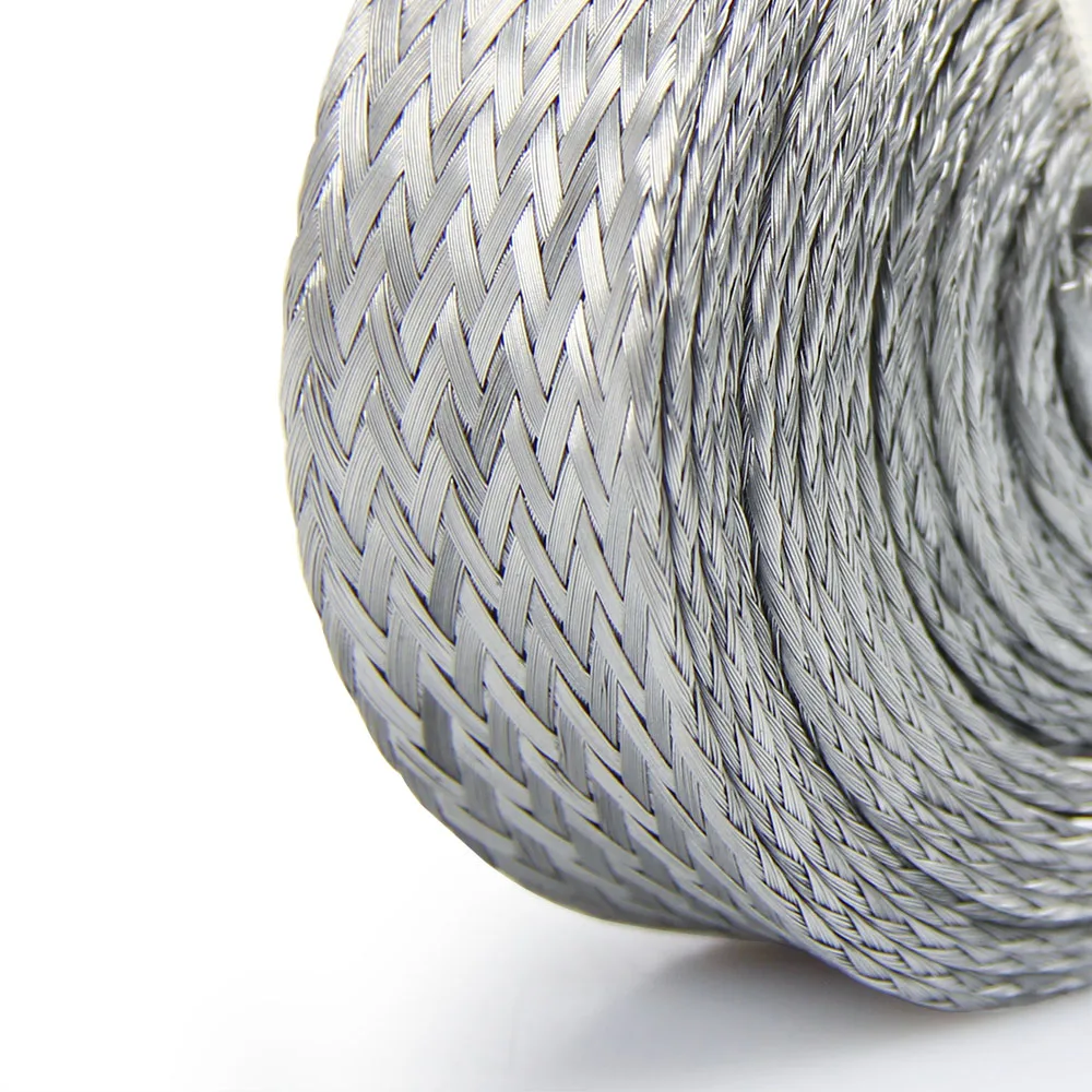 Braided Stainless Hose & Wire Sleeve Cover Kit Inc blue Aluminium Clamp Covers