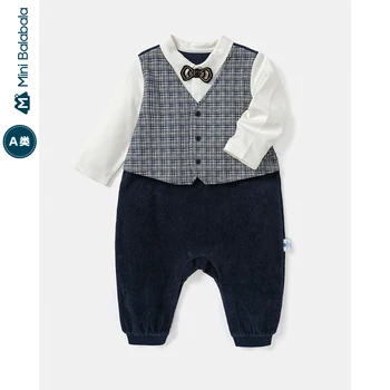 

Minibala Baby onesies 2020 autumn new outing onesies male baby gentleman dresses