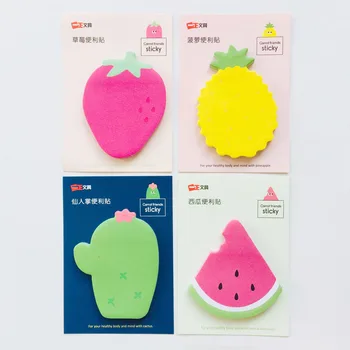 

30 Pages Cactus Strawberry Watermelon Memo Pad Sticky Notes School Office Supply Stationery