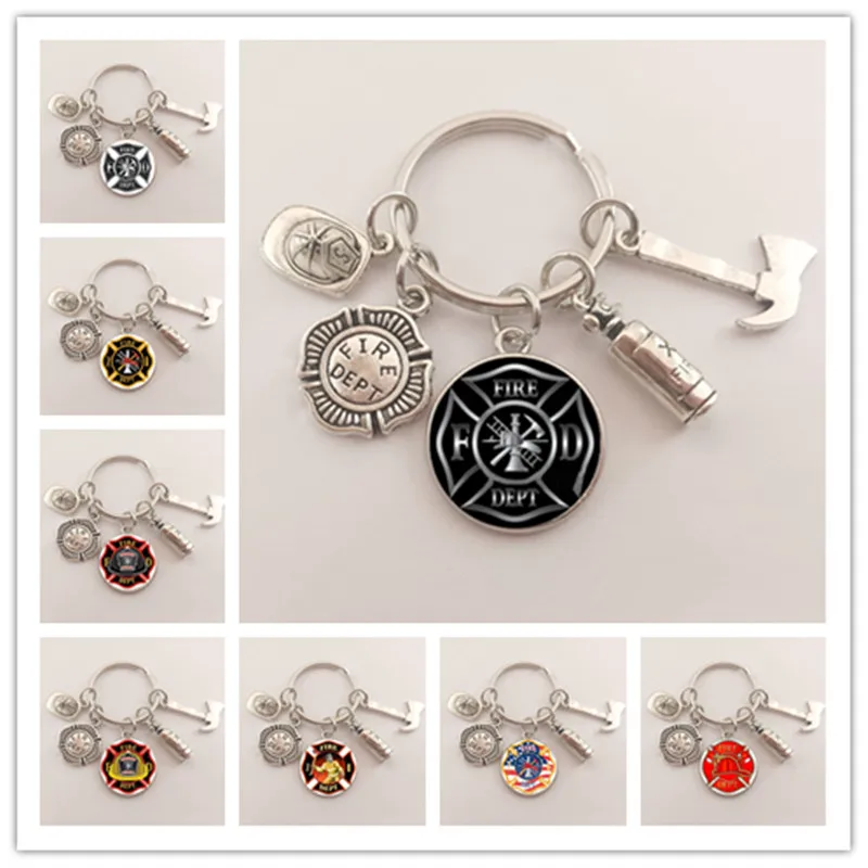 1 шт. креативная металлическая шапка пожарного брелок Огнетушитель пламя