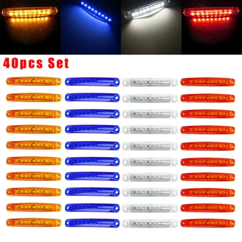 

40pcs 24V Sealed 9LED Side Marker Light IP67 Waterproof Indicator Lamps Universal For Truck Trailer Lorry Red/Amber/White/Blue