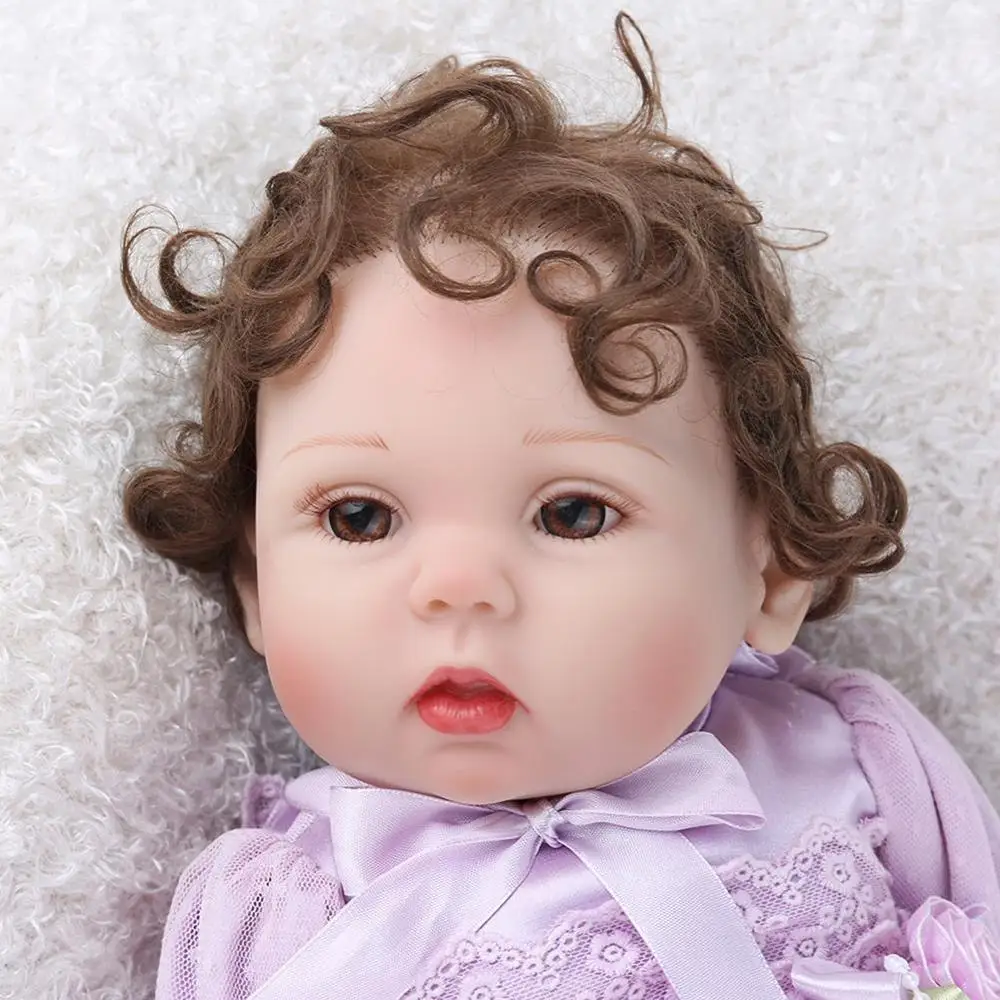 

Newborn Baby Simulation Doll Soft Vinyl Reborn Baby Doll Children Lifelike Playmate Model Toy with Pink Clothes