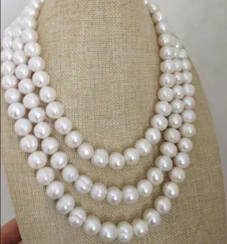 

gorgeous 10-11mm south sea white baroque pearl necklace 48inch