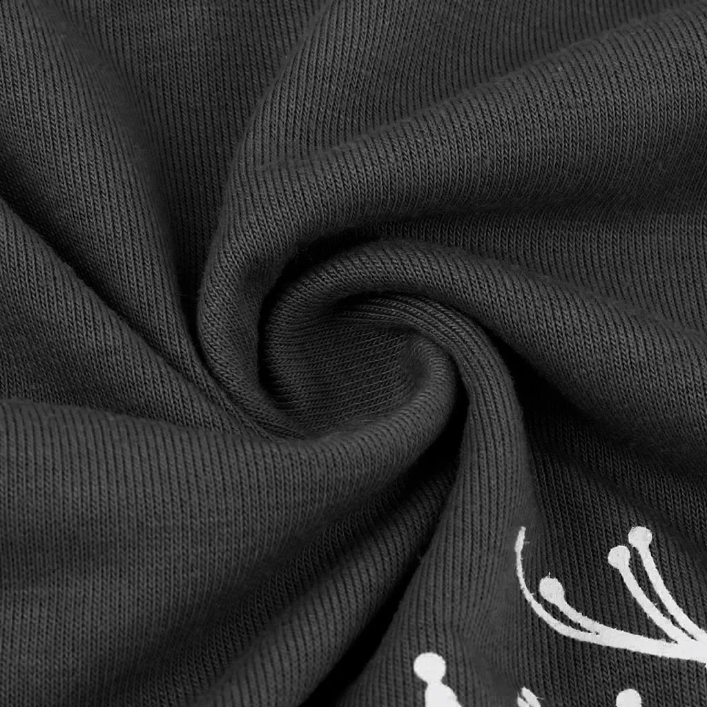 Womail Women T-shirt Autumn Female T-Shirt Print Casual Shirt Tees Feminino Long Sleeve Pocket O-Neck Clothes Chemise Femme