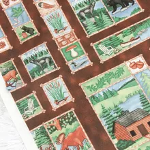 Наполовину ярдовая простая хлопковая ткань с рисунком животных из мультфильма, с принтом дома, ручная работа, сделай сам, одежда, платье, украшение, Ткань, хлопок, CR-259