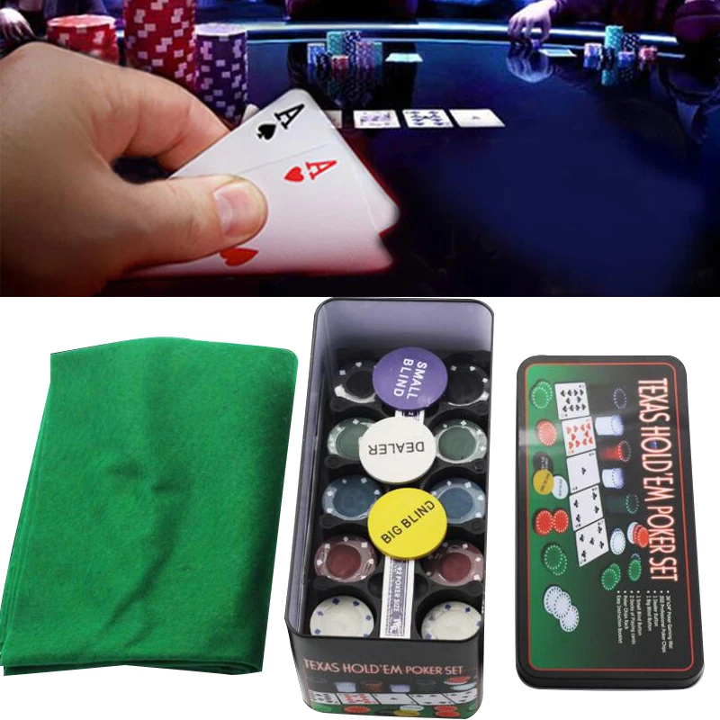 

4G Poker Chips Table Cloth Dealer Playing Cards 200pcs/Box Iron Box Colorful Fun