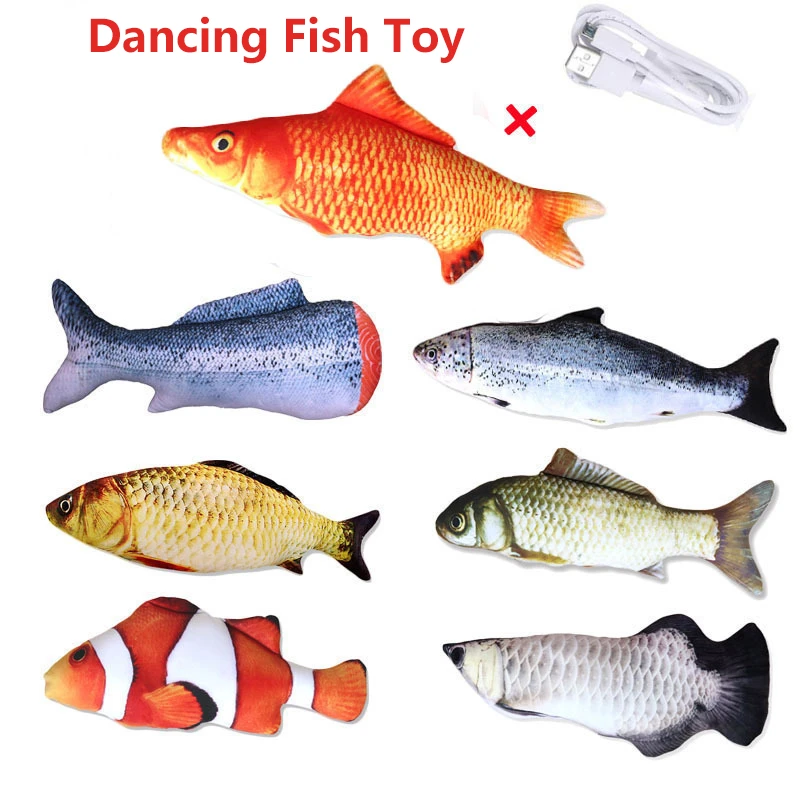 Electronic Dancing Fish Cat Toy Plush Teaser Electric Shock Carp