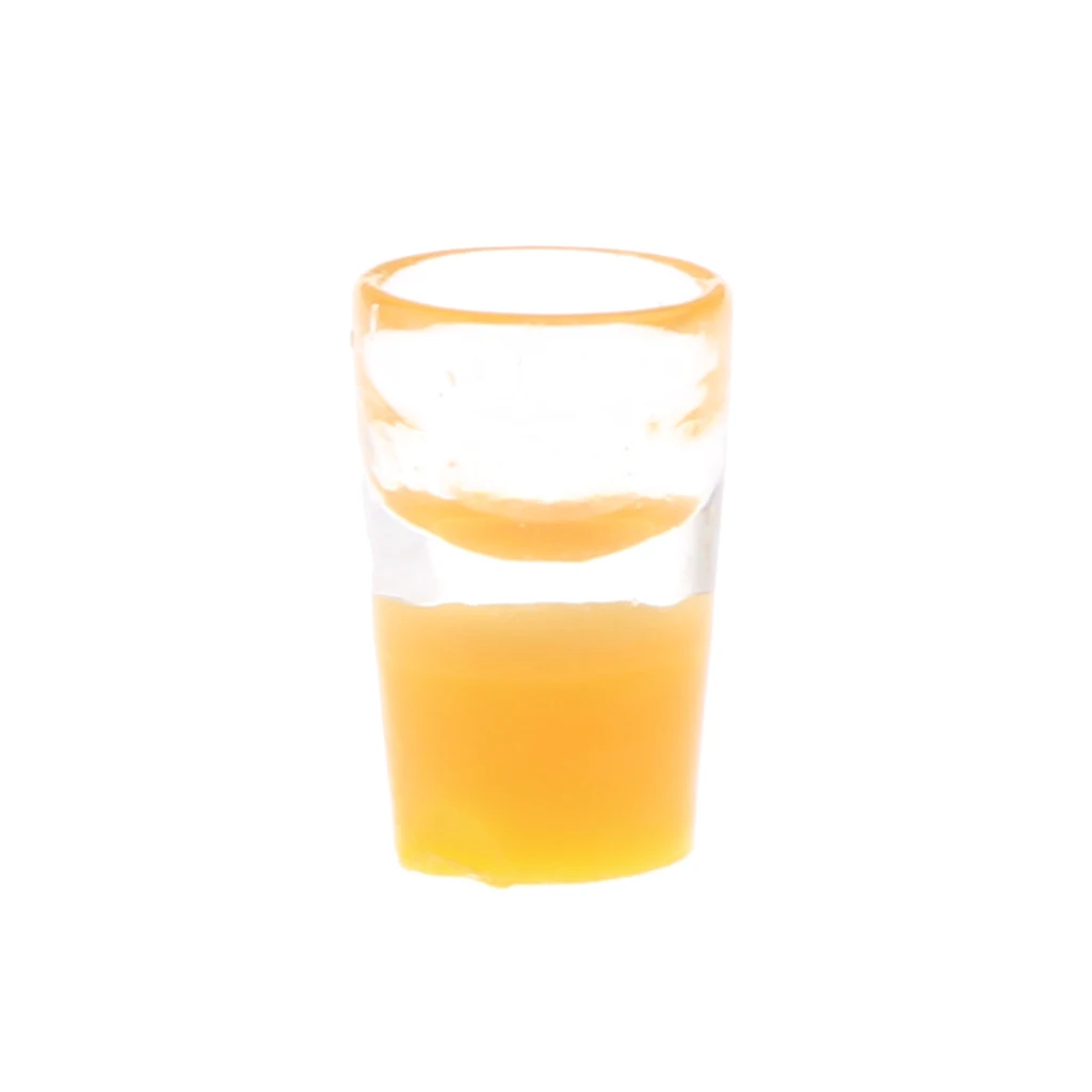 1/12th Dollhouse Miniature 4pcs Cups of Orange Juice Dining Table Decoration