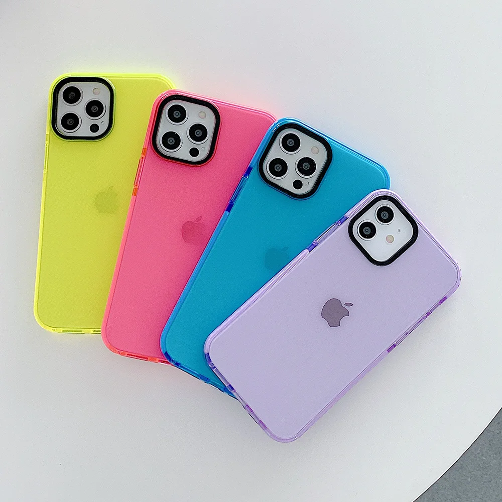 Neon Fluorescent Color Silicone Phone Case For iPhone