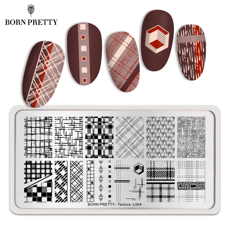 BORN PRETTY наклейки для ногтей согревающие зимние геометрические изображения из нержавеющей стали трафареты для маникюра DIY текстура тема