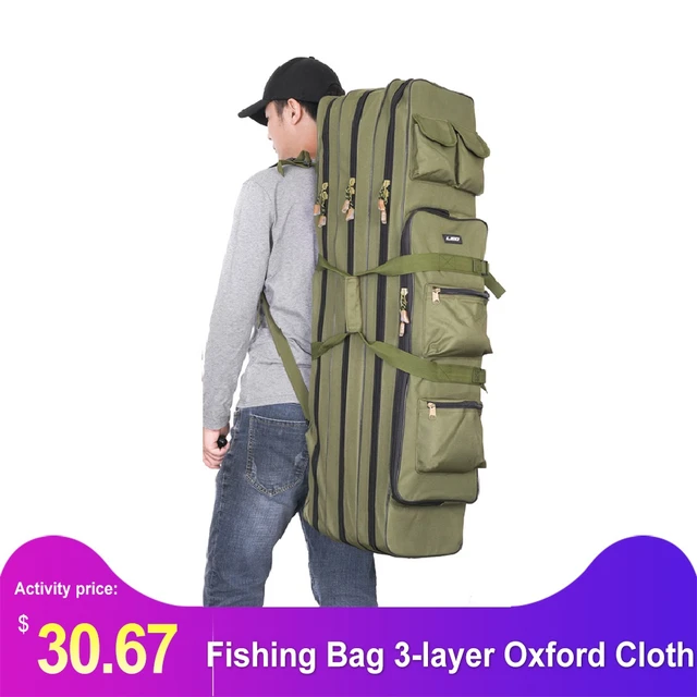 Outdoor 3 Layer Fishing Bag Backpack 80cm/100cm Fishing Rod Reel Carrier  Bag Fishing Pole Tackle Bag Carry Case Travel Bag