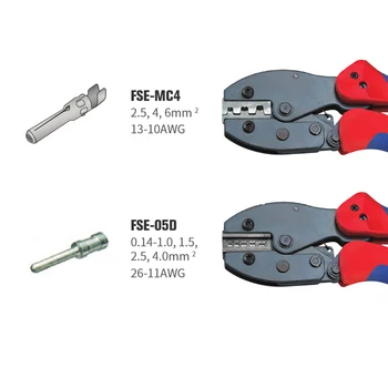 KWANYIK For Solar Connectors/Turned Contacts Terminals New Mini European Style Electrical Ratcheting Pliers Set FSE-MC4 FSE-05D