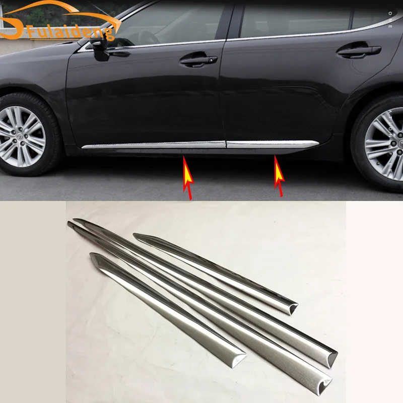 4 предмета в комплекте, для Lexus ES300/350 2013- ABS хромированные боковые тела рельефная Накладка для отделки автомобиля Средства для укладки волос