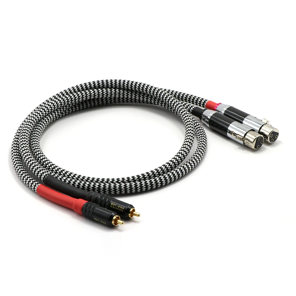 Аудиокабель X407 с посеребренным RCA на Углеволокно 5n OCC балансиром XLR кабель для