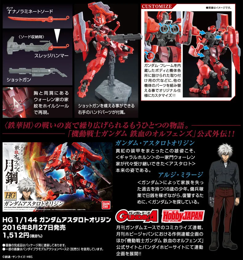 Bandai собранная модель Gundam HG1/144 башня с луотом Гундам железная сирота Luna steel 5055464