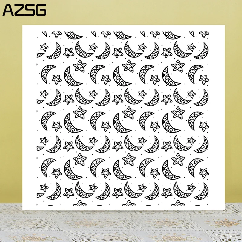 

AZSG Moon and stars Clear Stamps/Seals For DIY Scrapbooking/Card Making/Album Decorative Silicone Stamp Crafts
