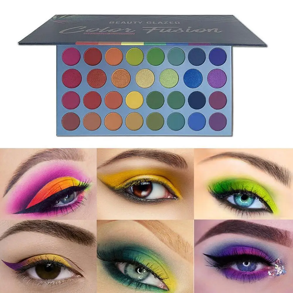 Палитра теней для век 39 цветов s Beauty Glazed Color Fusion хайлайтер макияжа неоновый
