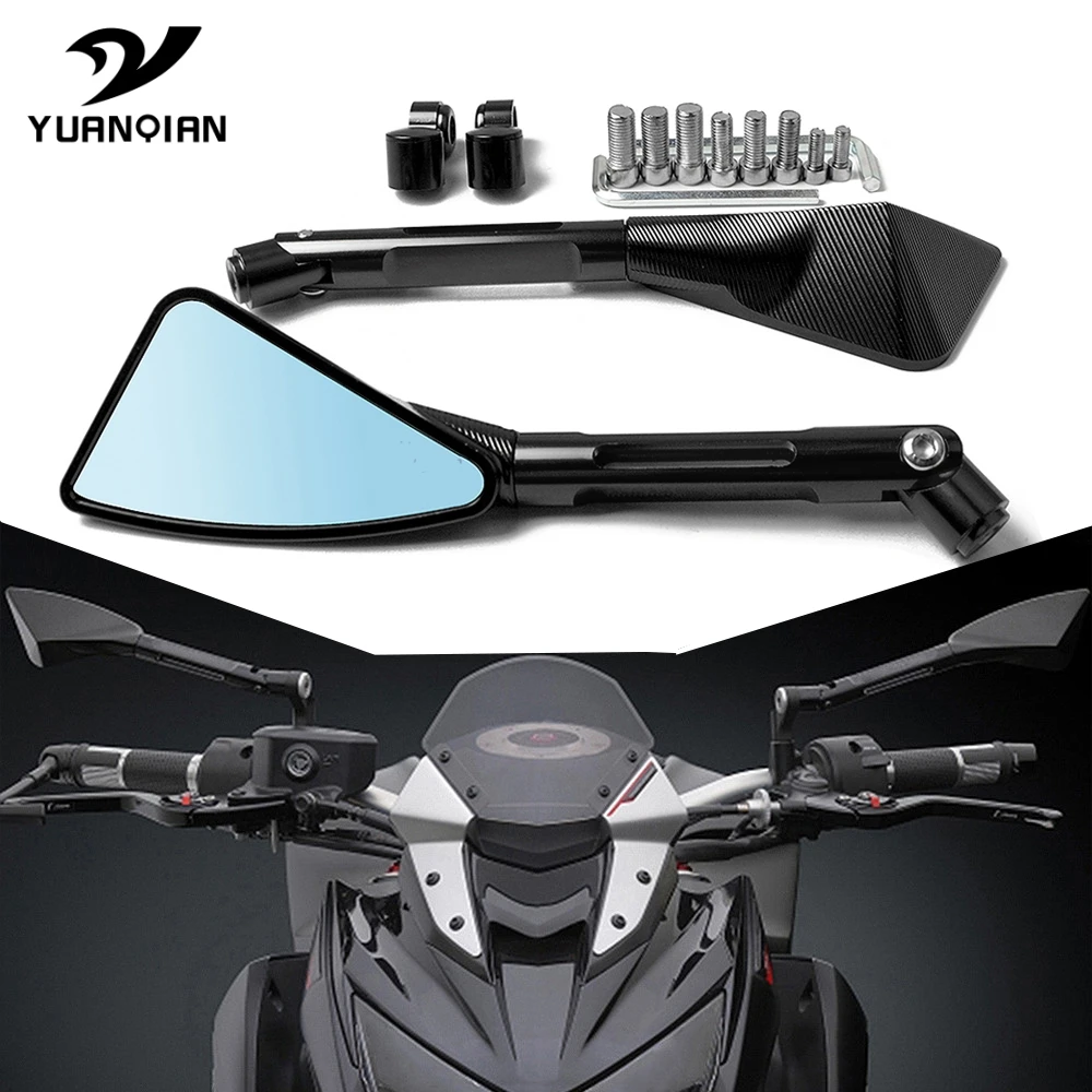 Top quality CNC Mirror Motorcycle Rearview Motocross ATV Off-road Moto Dirt Pit Bike Scooter Side Blue Glass Hot | Автомобили и