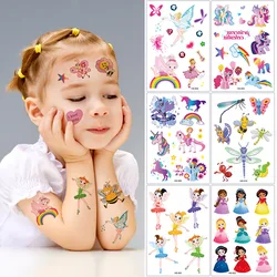 Glitter Tattoo Stickers Children Cartoon Stickers Cute Princess Waterproof Face Stickers Butterfly Rainbow Onion Pink Tattoo Sti