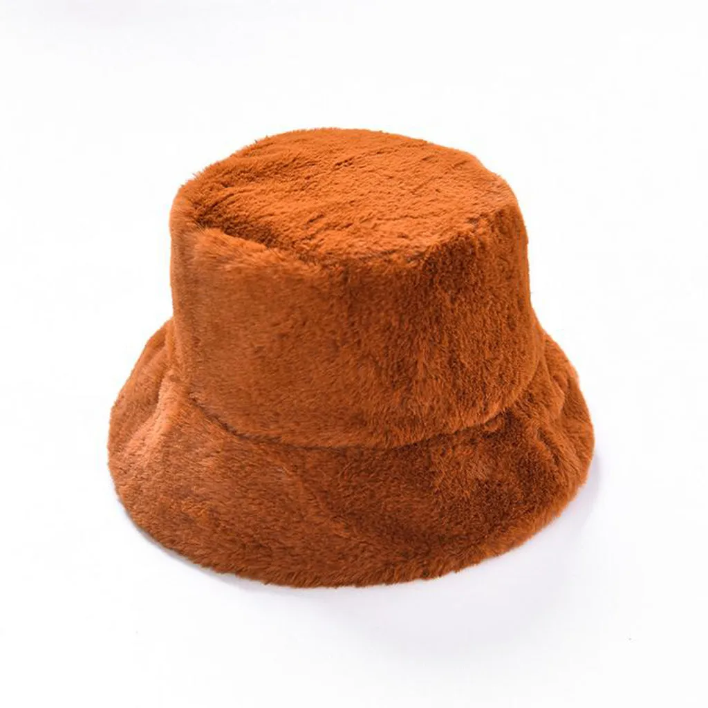 Меховые толстые теплые зимние шапки-ведерки для женщин, одноцветные, для девушек, с плоским верхом, бархатные фетровые шляпы для девушек, плюшевые, Bob Feminios Gorras, шапки-ведерки