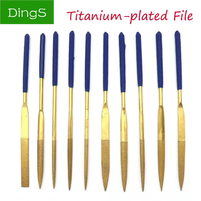 10pcs Titanium-plated Diamond Assorted File Rasp Needle 140/160/180mm Grinding Hand Tools Set For Jade Glass Metal Steel | Инструменты