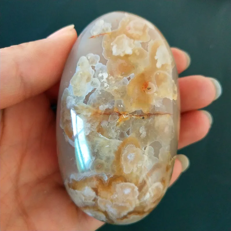Натуральный камень цветущая вишня агатоныкс агата пальмовые камни манеж маленькие камни и кристаллы заживляющие кристаллы - Цвет: H68       184g