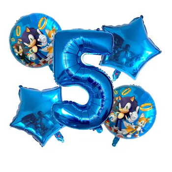 

Sonic the Hedgehog Foil Balloon with 32inch Number Balloon Happy Birthday Party Supplies Toys For Kids Globos