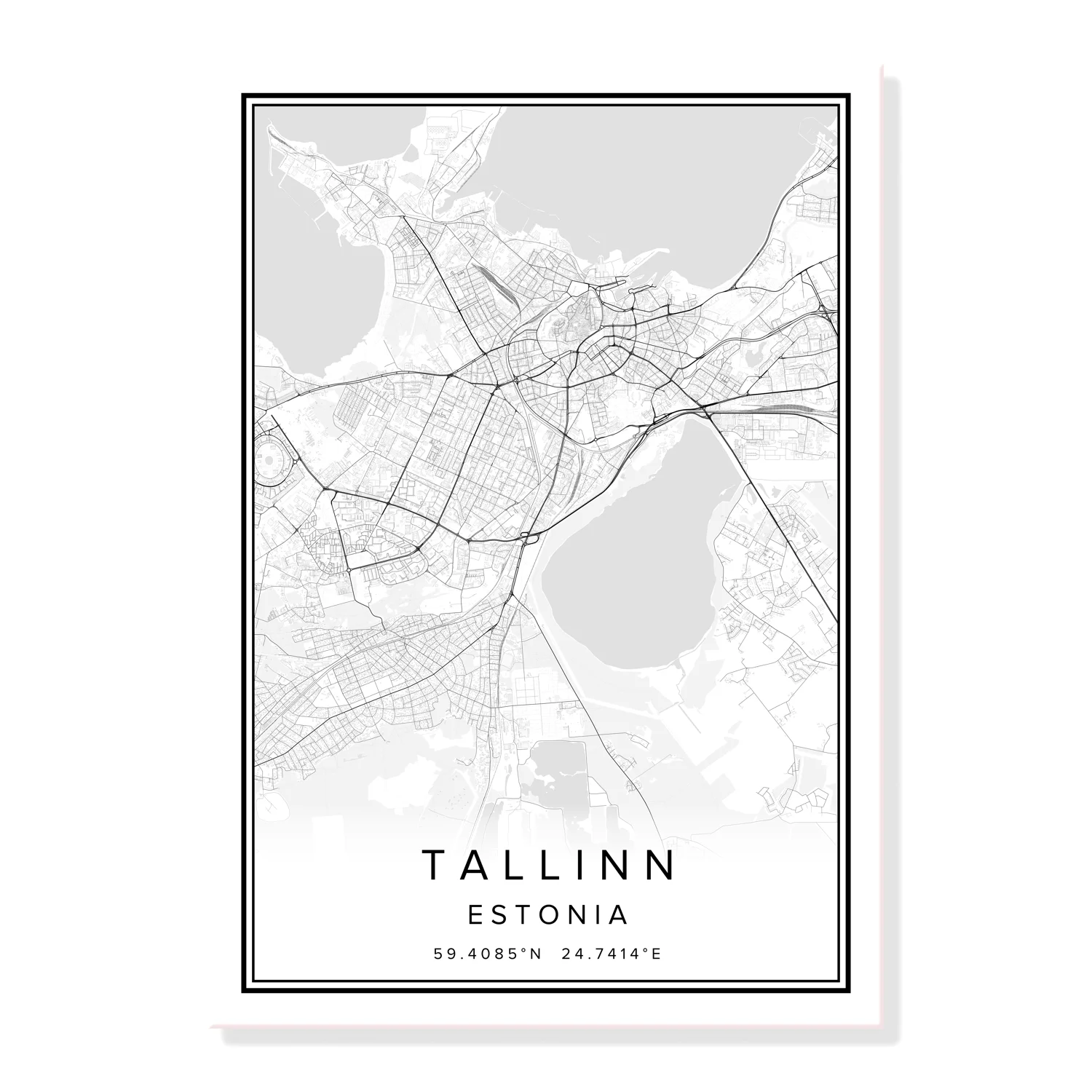 TALLINN of Estonia city map print poster canvas wall art | Дом и сад