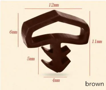 Лидер продаж 5 м/лот ПВХ деревянные двери Краш бар Артикул окна двери и окна уплотнение поездки ветрозащитный слот для карт 20 различных размеров - Цвет: type13