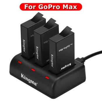 

2020 Go Pro Max Full decode Battery and 3 Port Charger For GoPro 360 II Camera Battery Accessories