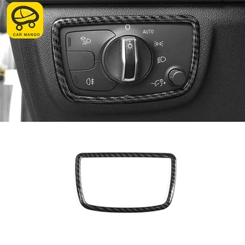 

CARMANGO for Audi A6 C7 2011-2019 Car Headlight Lamp Switch Button Panel Cover Frame Sticker Trim Chrome Interior Accessories