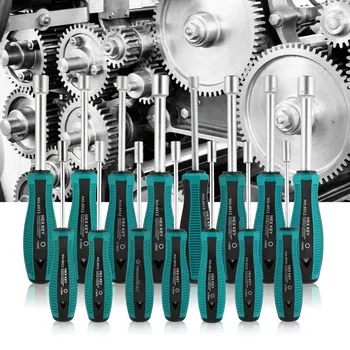 

H14 0512 Portable Hex Socket Sleeve Metal Socket Driver Wrench Screwdriver Hex Nut Key Nut Driver Professional Hand Tool