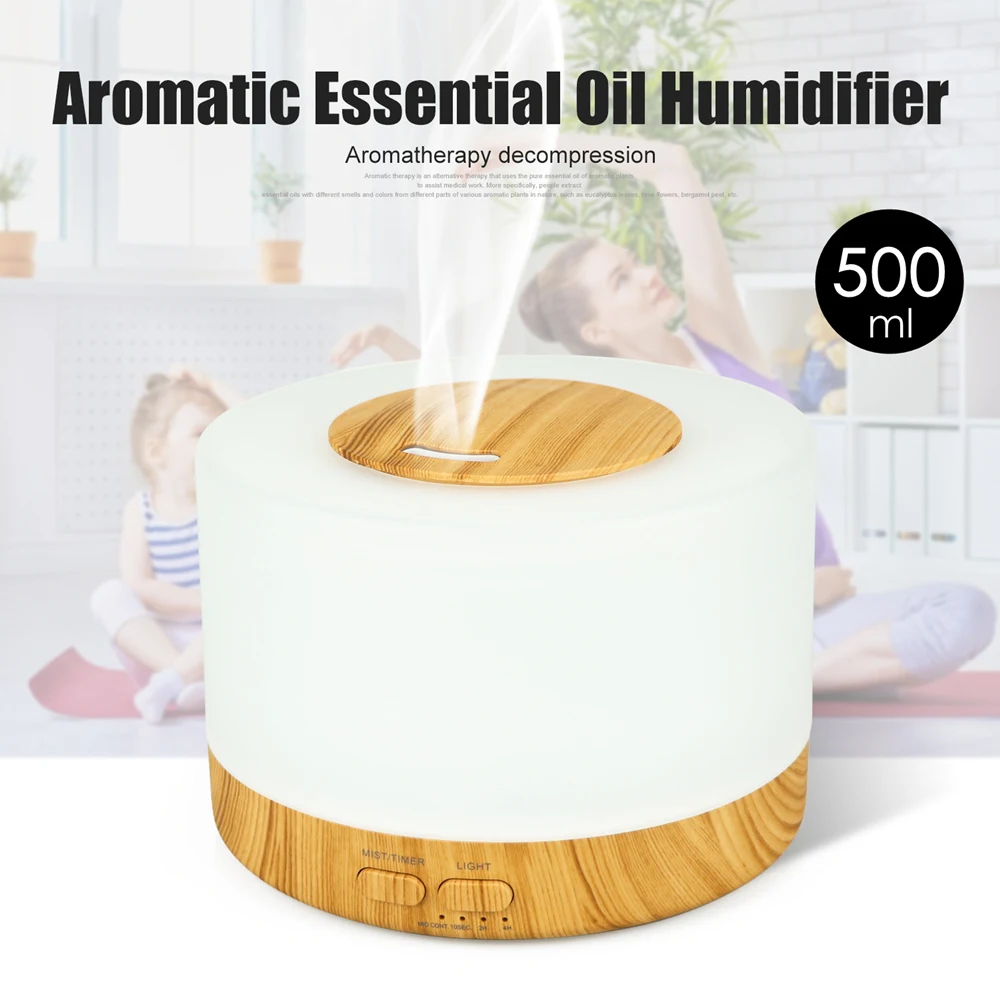 

essential oil diffuser 500ml aroma diffuser 7 color changing LED lights ultrasonic air humidifier aromatherapy diffuser for home