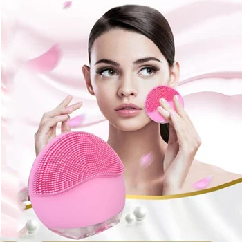 

USB Vibration Electric Facial Cleanser Brush Silicone Ultrasonic Face Washing Cleanser Brush Skin Blackhead Remover Face Massage