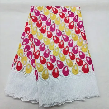 

5+2 Swiss lace fabric 2020 heavy beaded embroidery African lace fabrics 100% cotton fabric Swiss voile lace in Switzerland 3L016