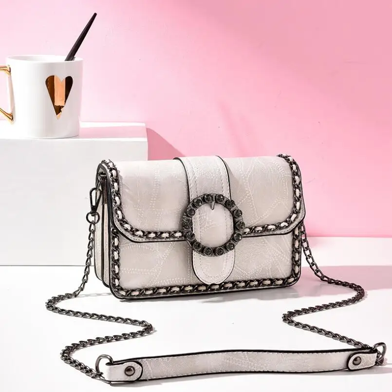 

FoxTail & Lily Summer Popular Chain Shoulder Bag Women Small Messenger Bag Fashion Designer Luxury Women Leather Crossbody Bags