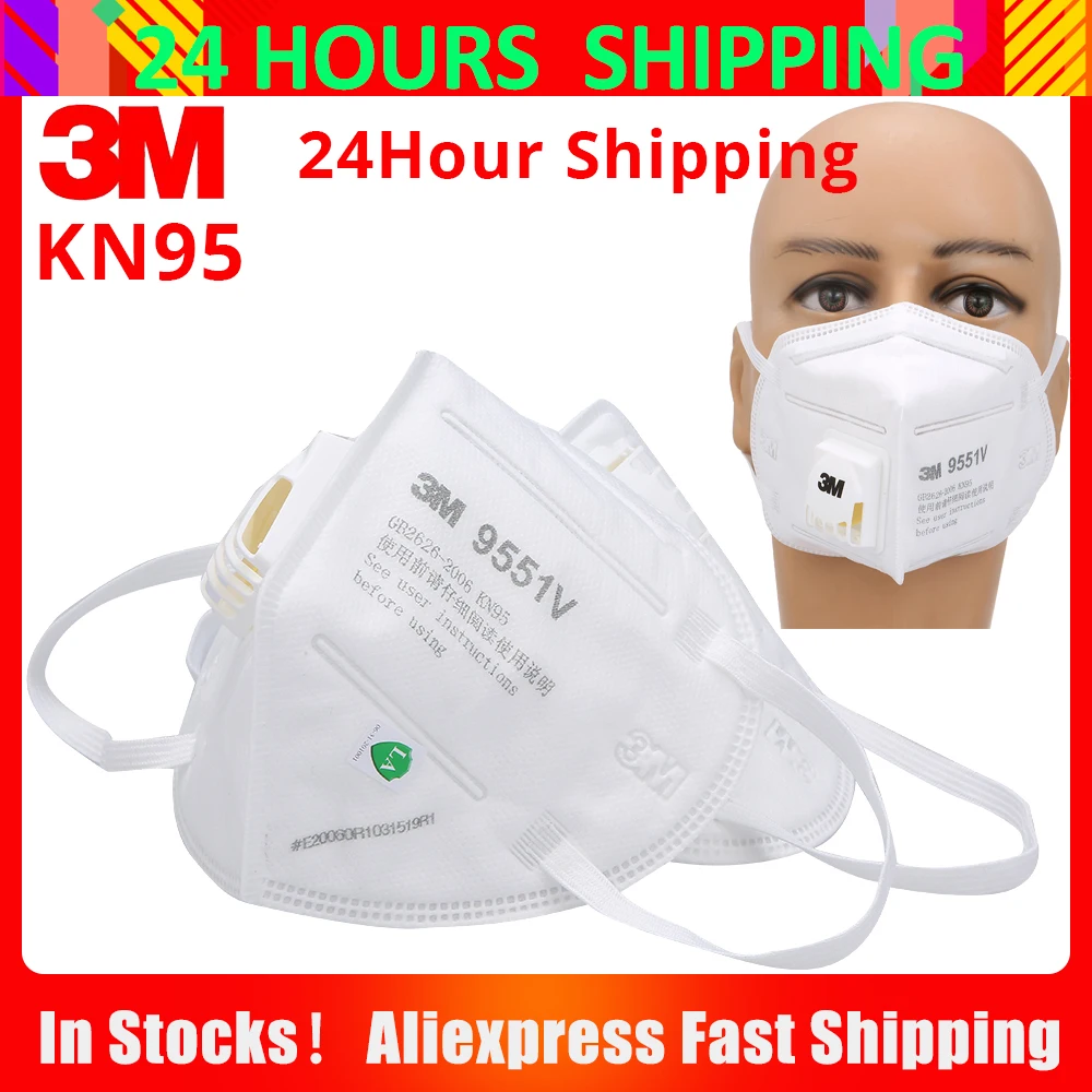 

3M Mask 9551V KN95 Mask Protective N95 Mask Face Mask Safety Masks Masks respirator Features as N95 KF94 FFP2 KN95 FFP3