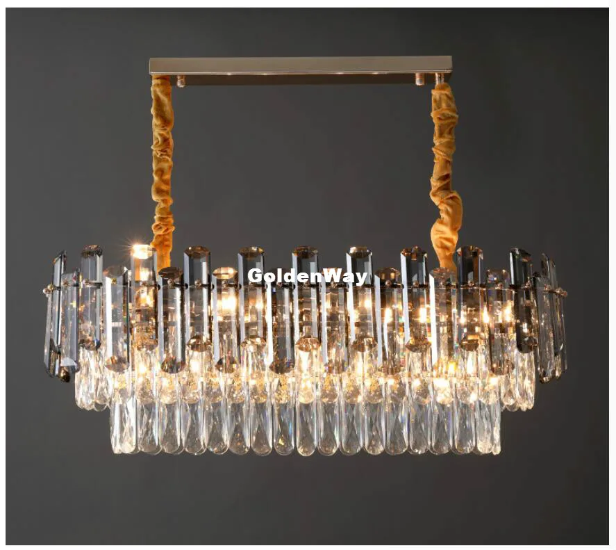 Современные прямоугольные Хрустальные подвесные светильники l75см Decora Подвесная лампа для ресторана, гостиной, спальни, кабинета, домашнего освещения